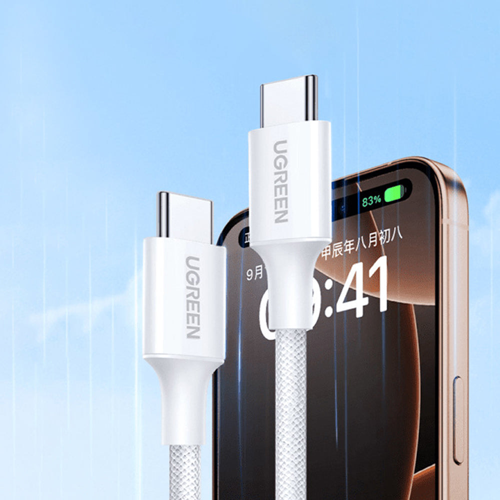 USB-C Data og Opladningskabel - USB-C UGREEN L501, 60W, 2m, Grå
