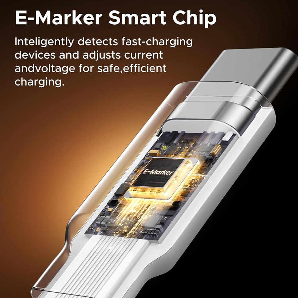 Data- og opladningskabel USB-C - USB-C UGREEN L531, 100W, 1m, Hvid