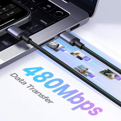 Data- og opladningskabel USB-C - USB-C UGREEN L532, 240W, 0,5m, Grå