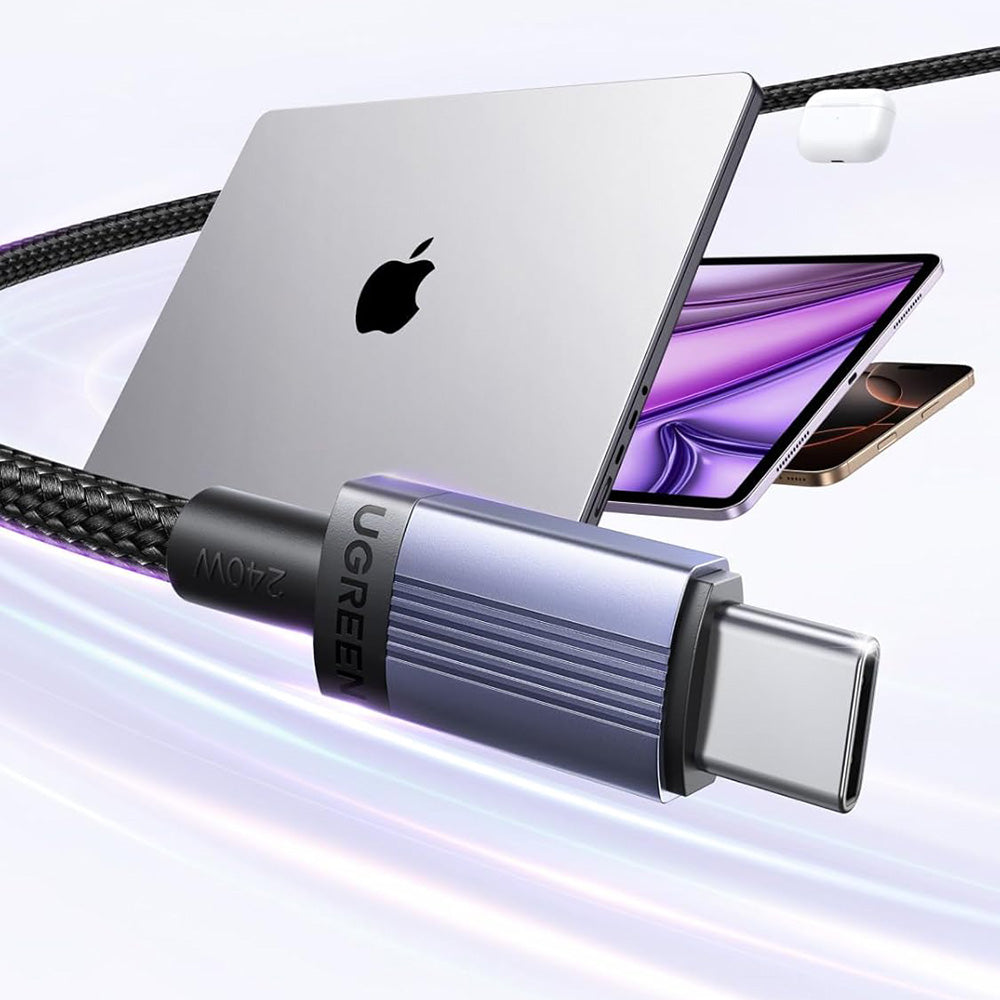 Data- og opladningskabel USB-C - USB-C UGREEN L532, 240W, 1m, Grå