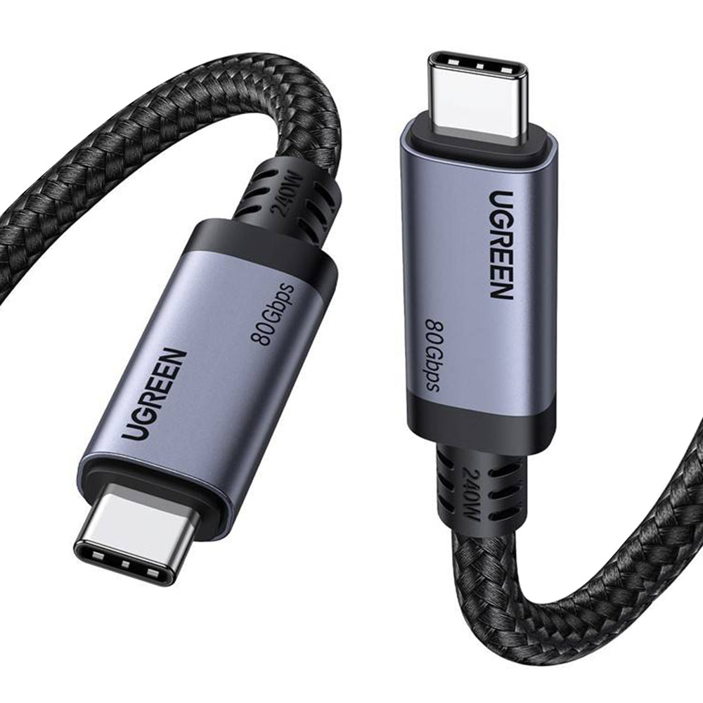 Data- og opladningskabel USB-C - USB-C UGREEN L706 (65383), 240W, 1m, Sort