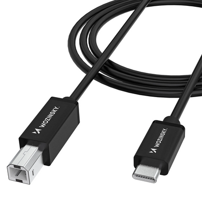 Printerkabel WZK WKDDY1S, USB-C - USB-B, 1m, Sort