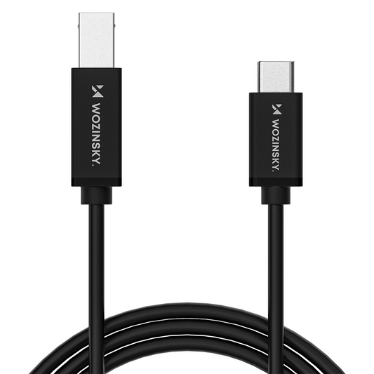 Printerkabel WZK WKDDY1S, USB-C - USB-B, 1m, Sort