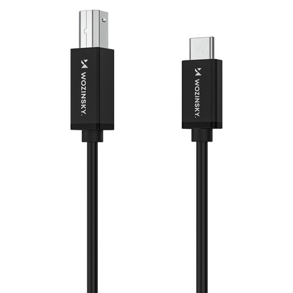 Printerkabel WZK WKDDY2S, USB-C - USB-B, 2m, Sort
