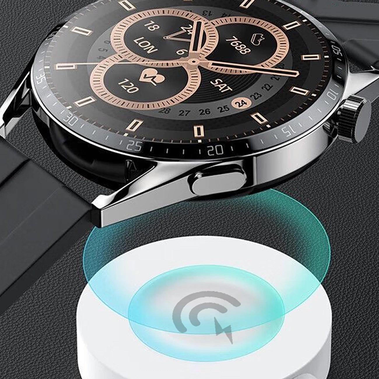 Trådløs oplader Dudao A12H til Huawei Watch Series, USB-A, Hvid