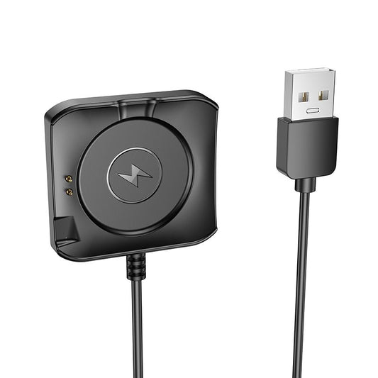 Opladerkabel til HOCO Y28 Smartwatch, USB-A, Sort