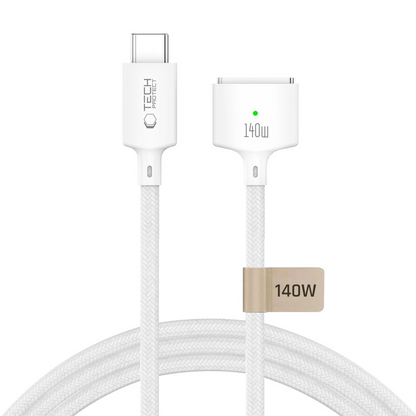 Tech-Protect MMC01 Ultraboost opladerkabel, USB-C - MagSafe 3, 140W, 3m, hvid