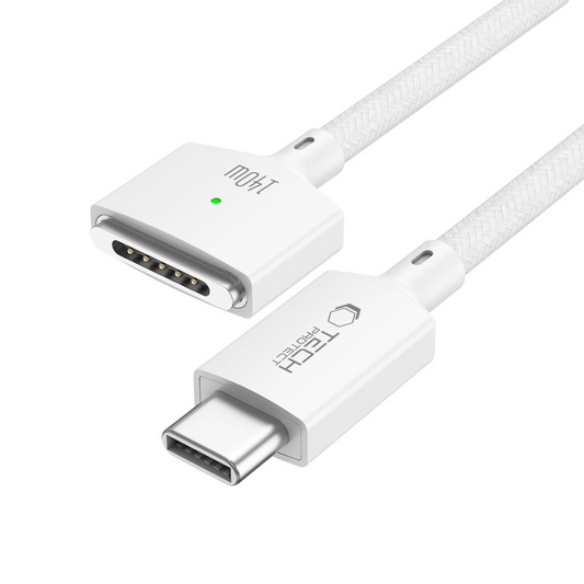 Tech-Protect MMC01 Ultraboost opladerkabel, USB-C - MagSafe 3, 140W, 2m, hvid