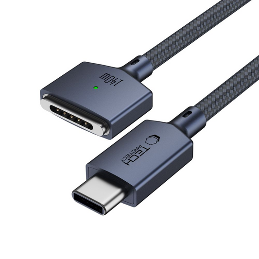 Tech-Protect MMC01 Ultraboost opladerkabel, USB-C - MagSafe 3, 140W, 2m, Mørkeblå