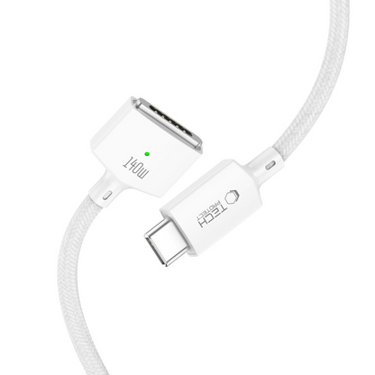 Tech-Protect MMC01 Ultraboost opladerkabel, USB-C - MagSafe 3, 140W, 2m, hvid