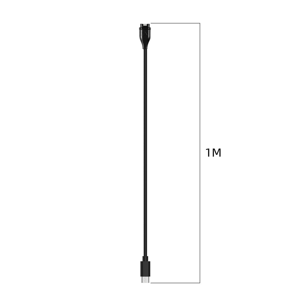 Techsuit TGC2 opladerkabel til Garmin Watch Fenix / vivoactive serien, USB-C, Sort