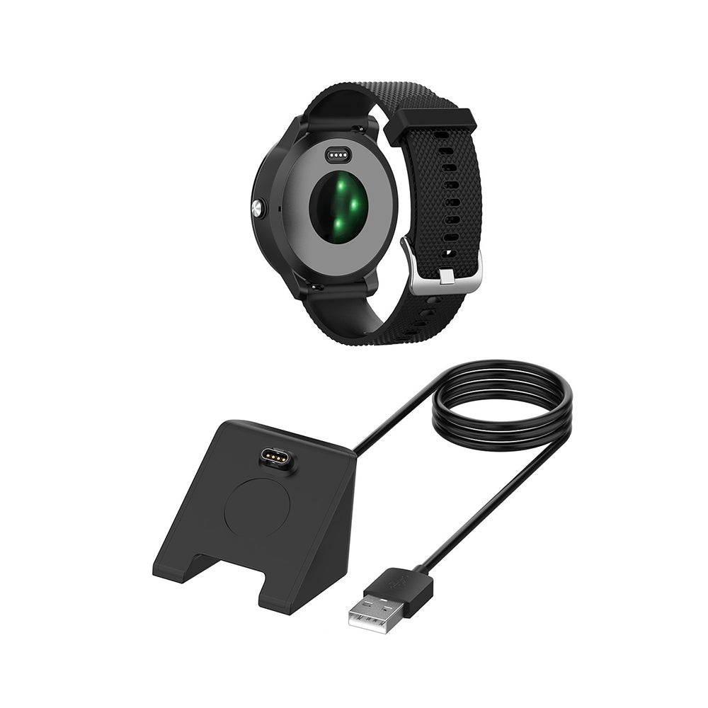 Techsuit TGC3 opladerkabel til Garmin Fenix 5 Plus / 7X / 6X / 6 / 5, USB-A, Sort