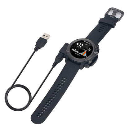 Techsuit TGC5 opladerkabel til Garmin Fenix 3 Sapphire / 3 HR / 3, USB-A, Sort