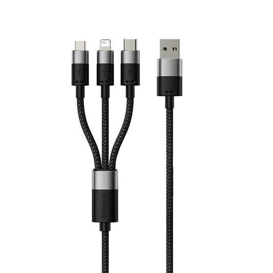 USB-A - Lightning / microUSB / USB-C Baseus StarSpeed 3in1 opladerkabel, 20W, 0.6m, Sort P10319900111-00