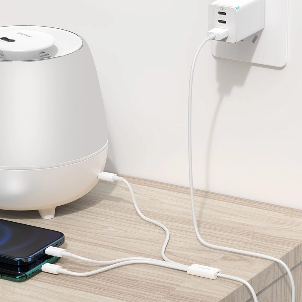 USB-A - Lightning / microUSB / USB-C Baseus Superior 3in1 Series opladerkabel, 20W, 1m, Hvid P10320105221-00