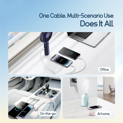 USB-A Charging Cable - Lightning / microUSB / USB-C Baseus Ultra Fast 3in1, 18W, 1.3m, White P10376303211-00