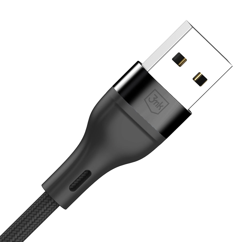 USB-A - Lightning / microUSB / USB-C 3MK Hyper N opladerkabel, 18W, 1.2m, Sort