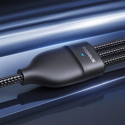 USB-A / USB-C - Lightning / 2 x USB-C Baseus Flash Series III 3in1 opladerkabel, 100W, 1.5m, Sort P10377800U01-00