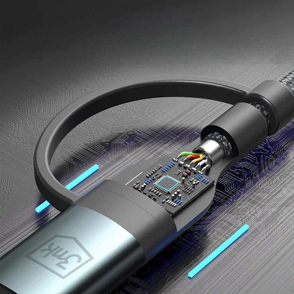 USB-A / USB-C opladerkabel - Lightning / microUSB / USB-C 3MK Hyper N, 18W, 1.2m, Sort