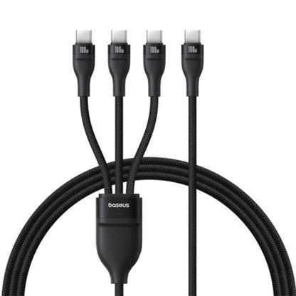 USB-C Opladerkabel - 3 x USB-C Baseus Flash Series III 3in1, 100W, 1.5m, Sort P10377503111-00