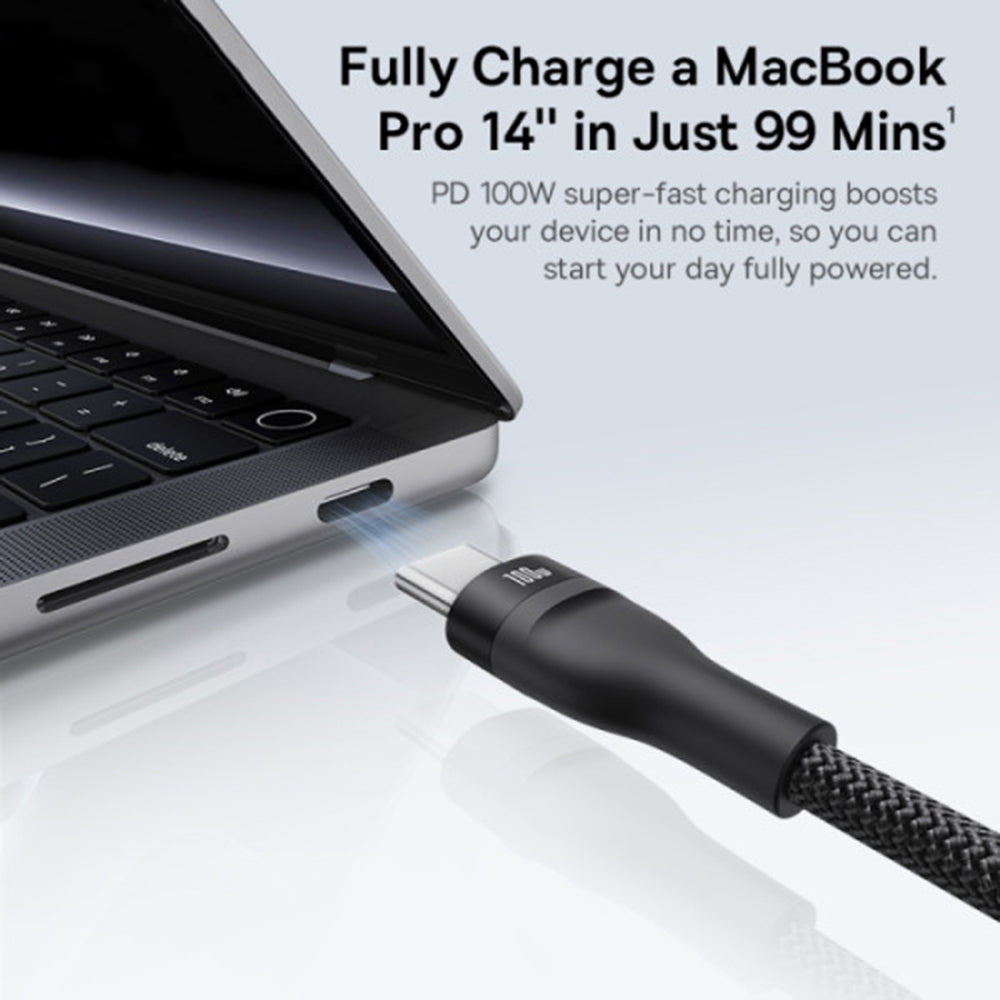 USB-C Opladerkabel - 3 x USB-C Baseus Flash Series III 3in1, 100W, 1.5m, Sort P10377503111-00