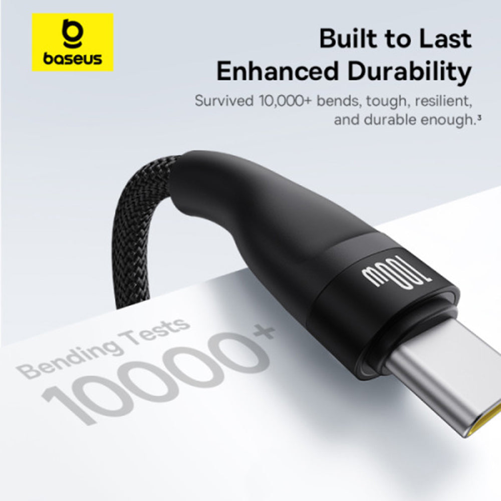 USB-C Opladerkabel - 3 x USB-C Baseus Flash Series III 3in1, 100W, 1.5m, Sort P10377503111-00