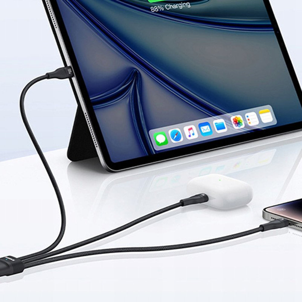 USB-C - Lightning opladerkabel / 2 x USB-C Baseus Flash Series III 3in1, 100W, 1.5m, Sort P10377502111-00