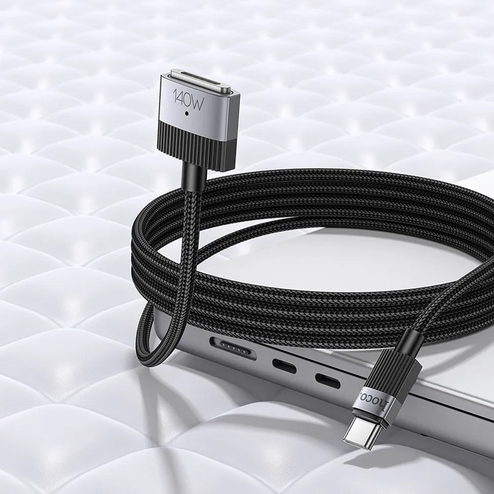 Opladerkabel HOCO U141, USB-C - MagSafe 3, 140W, 1,8m, Sort