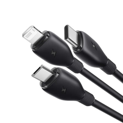 USB-C - Lightning / microUSB / USB-C Baseus Ultra Fast 3in1 opladerkabel, 20W, 0.8m, Sort P10377501111-00