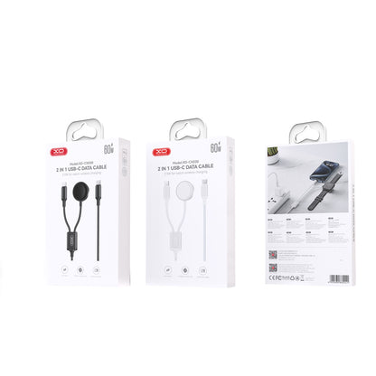 Trådløs oplader XO Design CX030 til Apple Watch Series, USB-C, Hvid