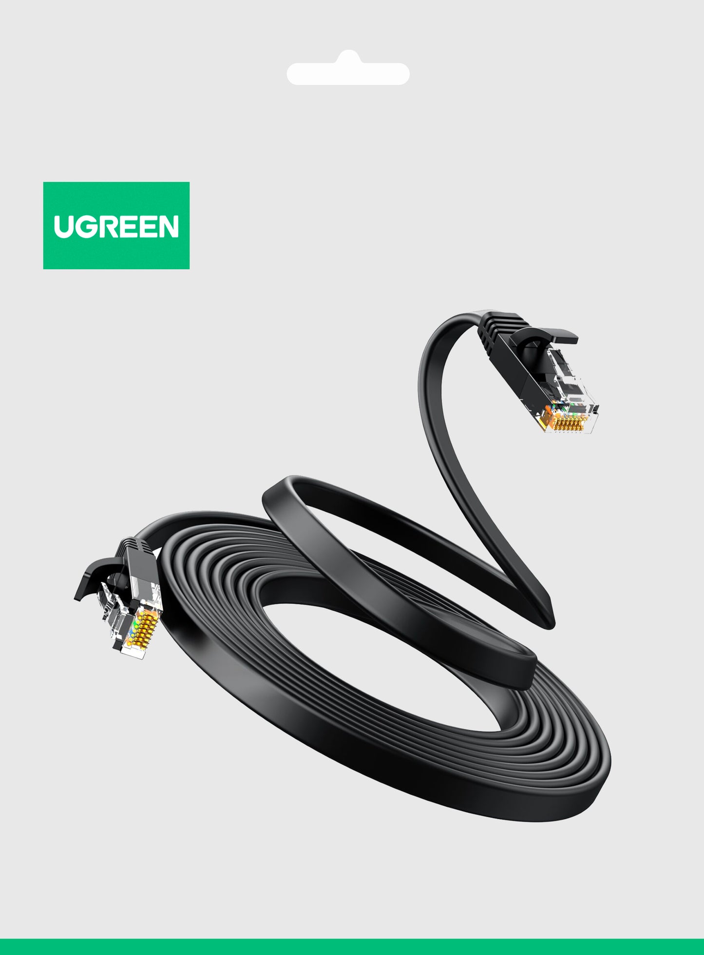 UGREEN NW102 Flat netværkskabel, UTP, Cat6, 3m, Sort