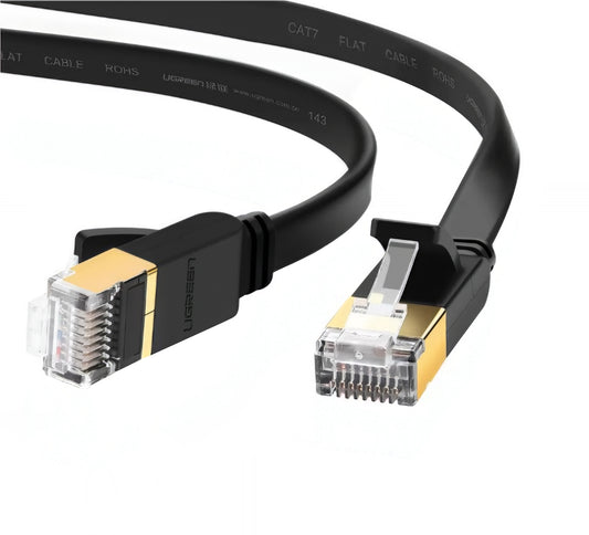 UGREEN NW106 Flat netværkskabel, UTP, Cat7, 10m, Sort