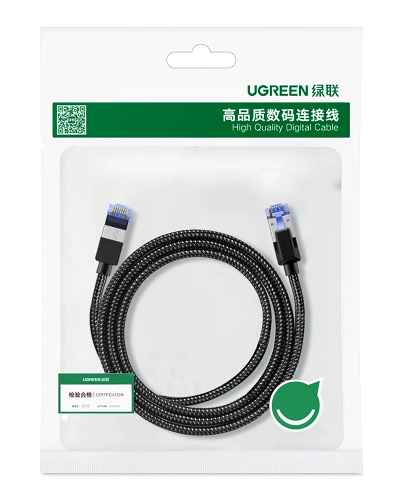 UGREEN NW153 Netværkskabel, UTP, Cat8, 1m, Sort
