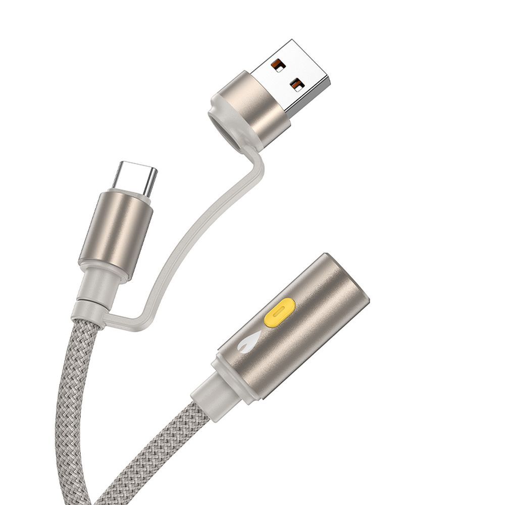 Elektrisk lighter HOCO UA38B, USB-C / USB-A, 0,3m, Guld