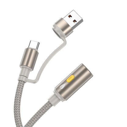 Elektrisk lighter HOCO UA38B, USB-C / USB-A, 0,3m, Guld