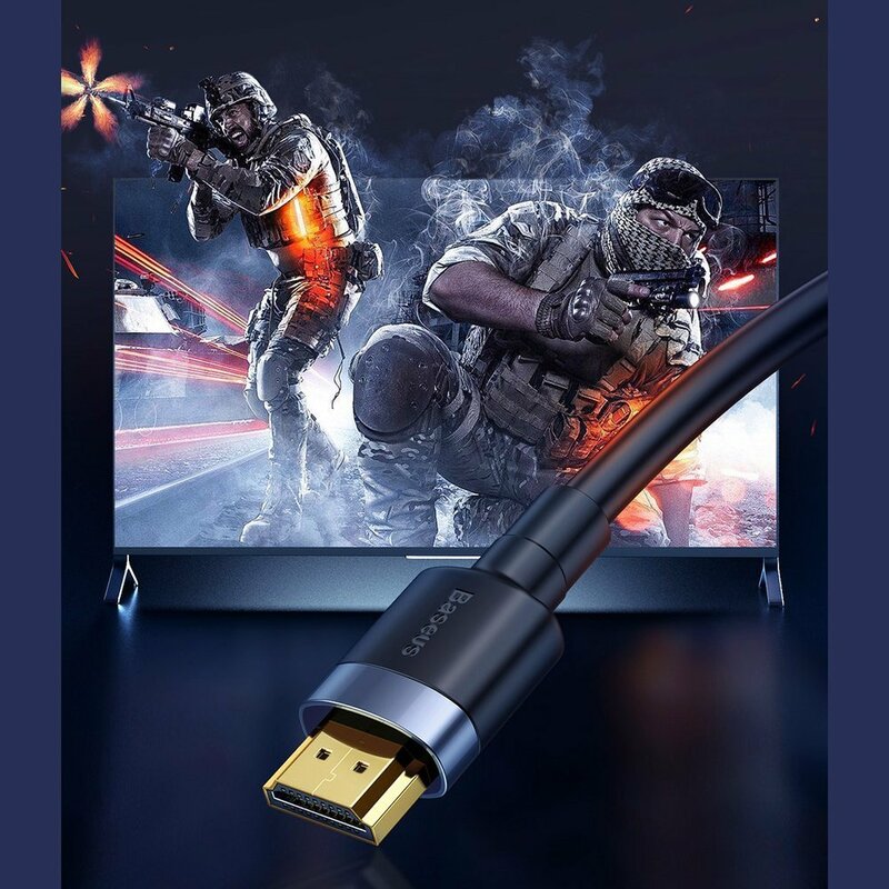 Baseus Cafule videokabel, HDMI - HDMI, 4K, 5m, Sort CADKLF-H01