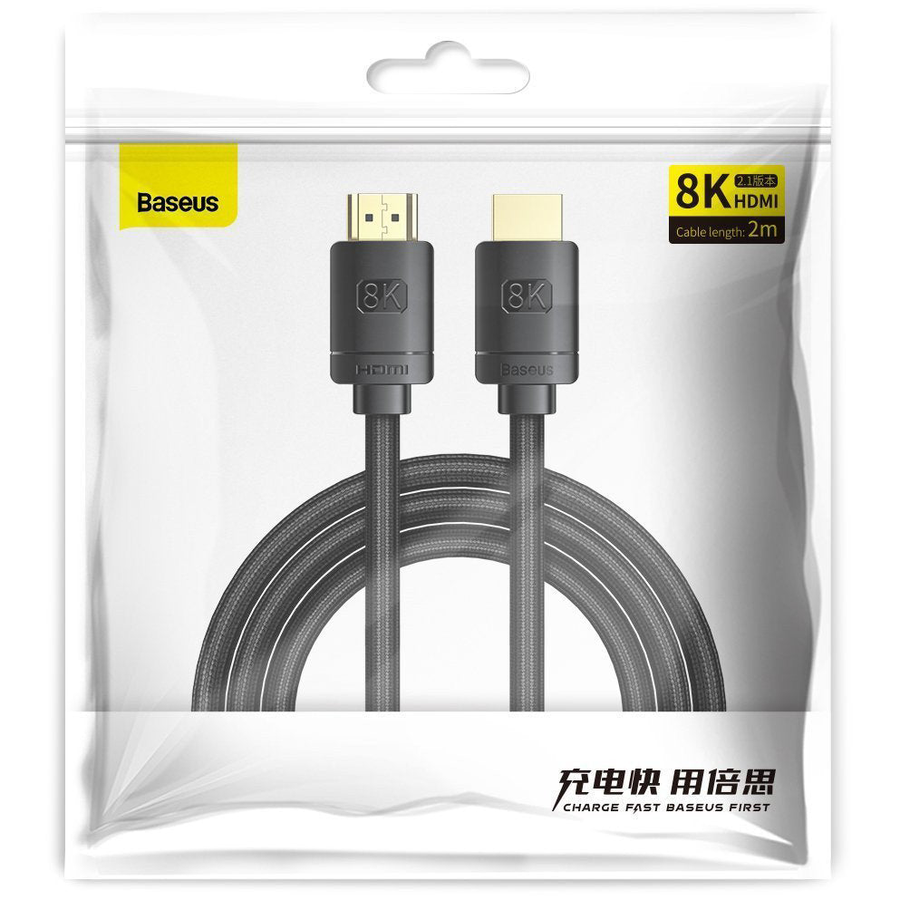 Baseus High Definition Videokabel, HDMI - HDMI, 8K, 2m, Sort CAKGQ-K01