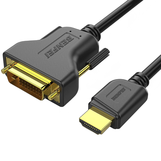 Benfei Video Kabel, HDMI - DVI, 1080P, 0,9m, Sort