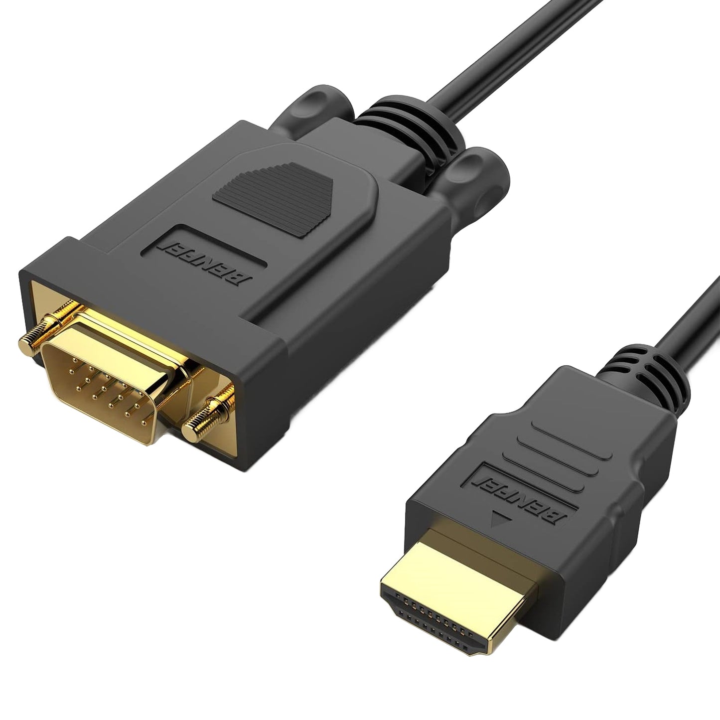 Benfei Video Kabel, HDMI - VGA, 1080P, 0,9m, Sort