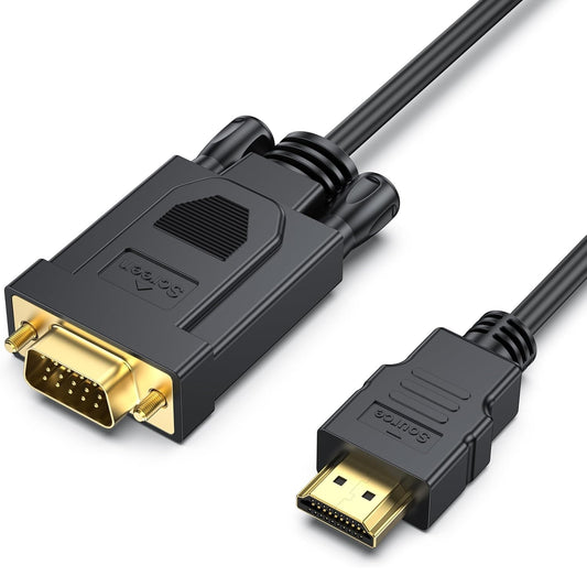 Benfei Video Kabel, HDMI - VGA, 1080P, 1,8m, Sort