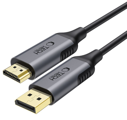 Tech-Protect Ultraboost Video Kabel, DisplayPort - HDMI, 4K, 2m, Sort