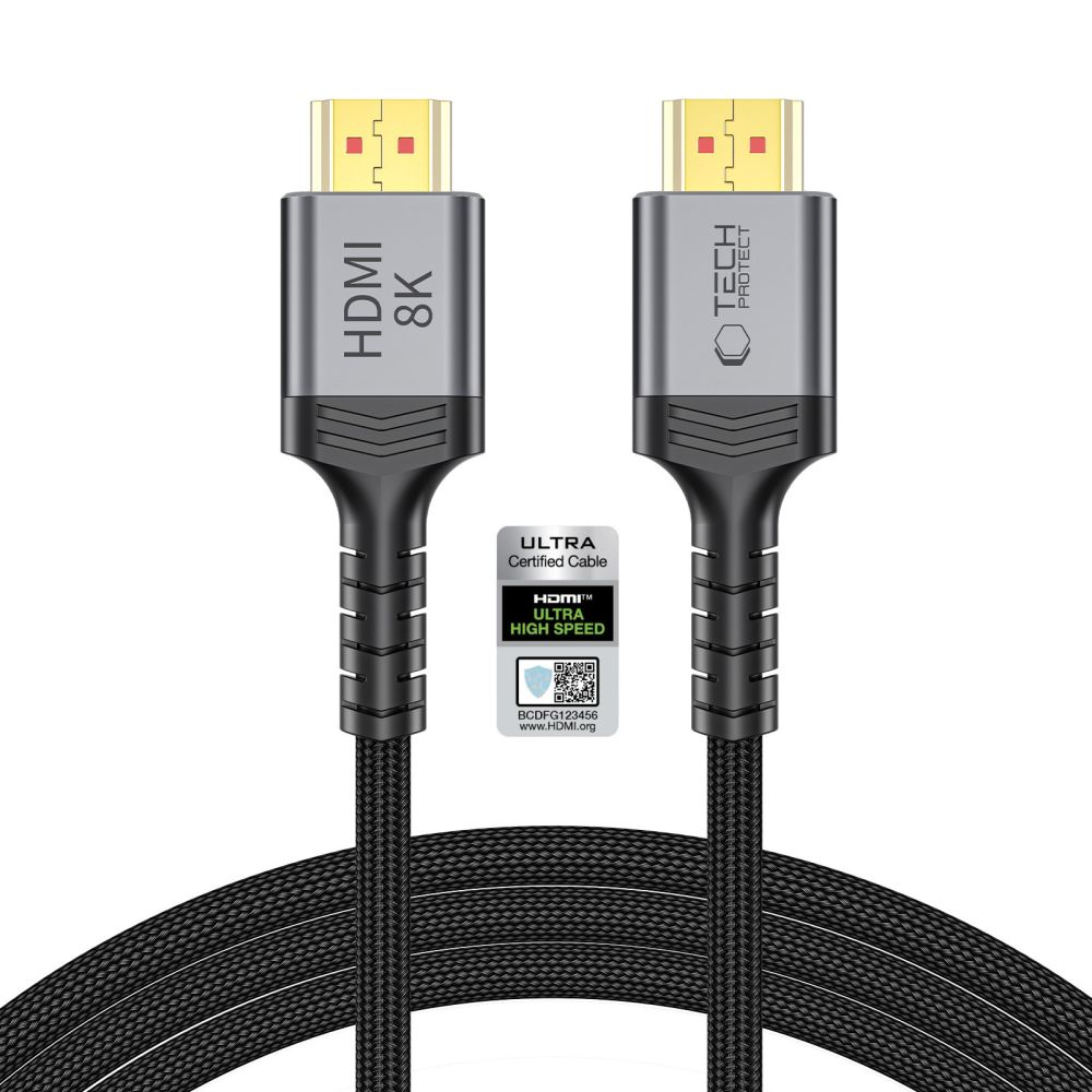 Tech-Protect Ultraboost 2 Videokabel, HDMI - HDMI, 8K, 2m, Sort