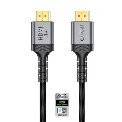 Tech-Protect Ultraboost 2 Videokabel, HDMI - HDMI, 8K, 2m, Sort
