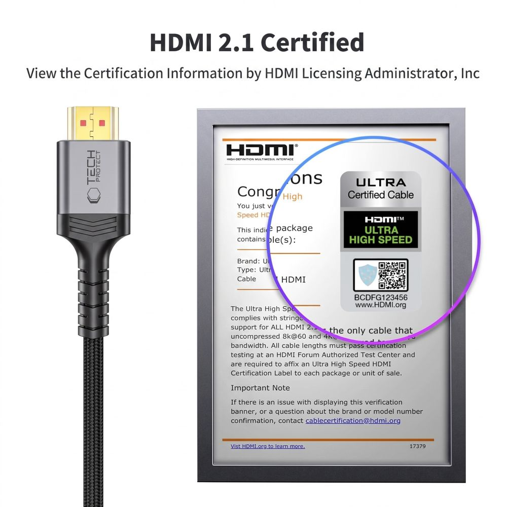 Tech-Protect Ultraboost 2 Videokabel, HDMI - HDMI, 8K, 2m, Sort