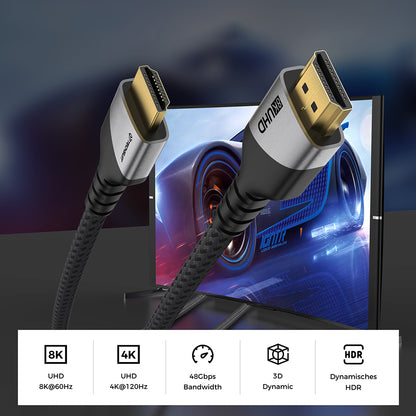 Techsuit NexusVision Pro CX3 videokabel, HDMI - HDMI, 8K, 2m, grå