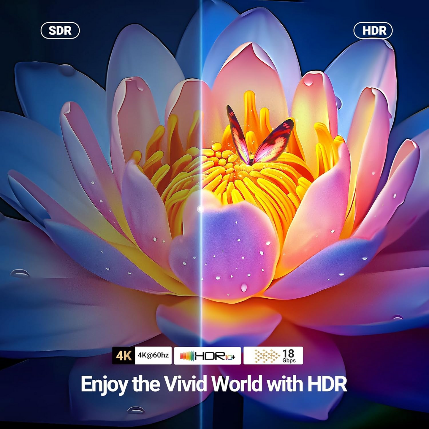 UGREEN HD118 Videokabel, HDMI - HDMI, 4K, 1,5 m, Sort