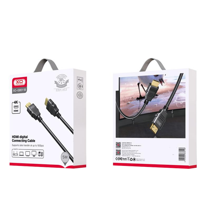 Video Kabel XO Design GB011B, HDMI - HDMI, 4K, 5m, Sort