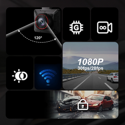 Akeeyo P1 Bilkamera, 1080P, Wi-Fi