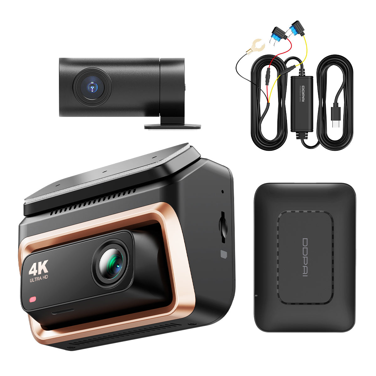 For- og bagkamera til bil DDPAI Z60 Pro 4G, 4K, Wi-Fi, GPS, 3-tommer skærm