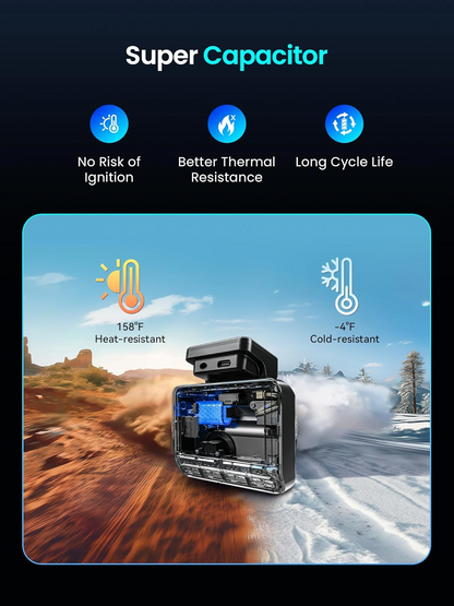 Bil Kamera Foran Bag DDPAI Z50 Pro Dual, 4K, Wi-Fi, GPS, Display 3 tommer